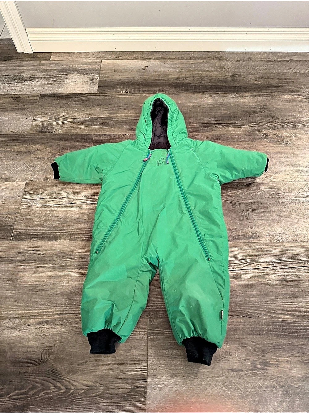 Mountain Equipment Co-op Toaster Bunting Suit Green & Black Baby 18M